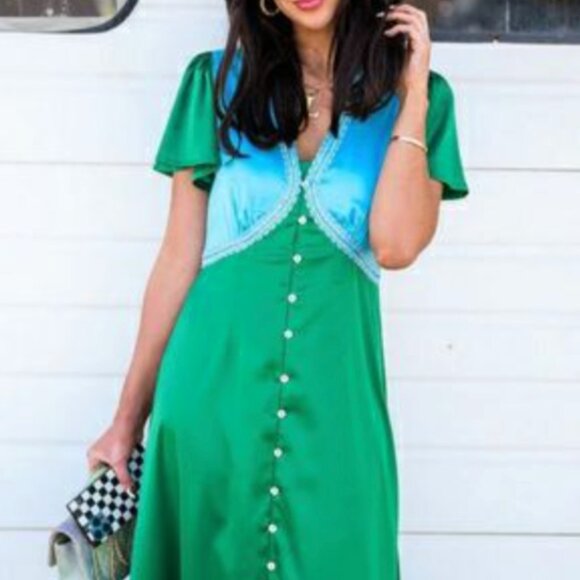 Dressed in LALA Dresses & Skirts - Dressed in Lala “No Risk No Magic” Midi Dress | Green | Women’s